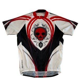 PRIMAL Short Sleeve Full Zip Cycling Jersey Shirt White Large